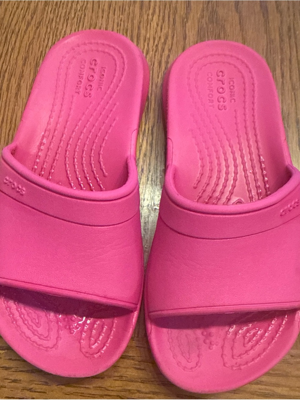 CROCS Kids Hot Pink Slide Sandals